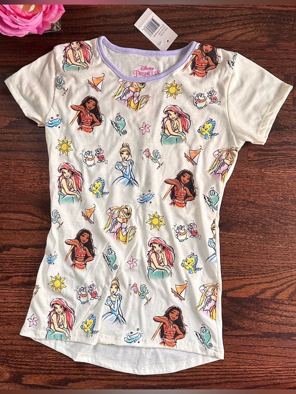 NWT Disney Princess short sleeved top, size M/7-8